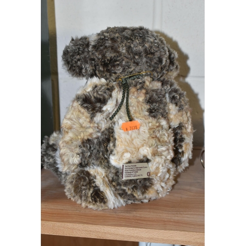 420 - A CHARLIE BEARS TEDDY BEAR, 'Squidge' no CB614881, fully jointed with patchwork style fur, height 38... 