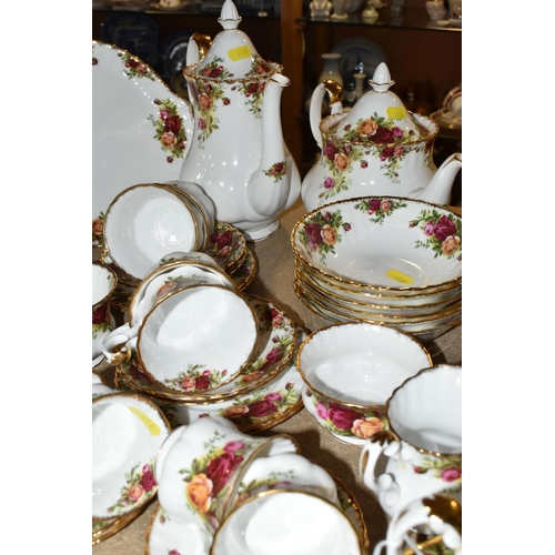 446 - A ROYAL ALBERT 'OLD COUNTRY ROSES' PATTERN TEA AND COFFEE SET, comprising coffee pot, cream jug, sug... 