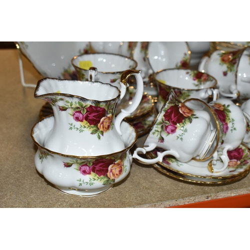 446 - A ROYAL ALBERT 'OLD COUNTRY ROSES' PATTERN TEA AND COFFEE SET, comprising coffee pot, cream jug, sug... 