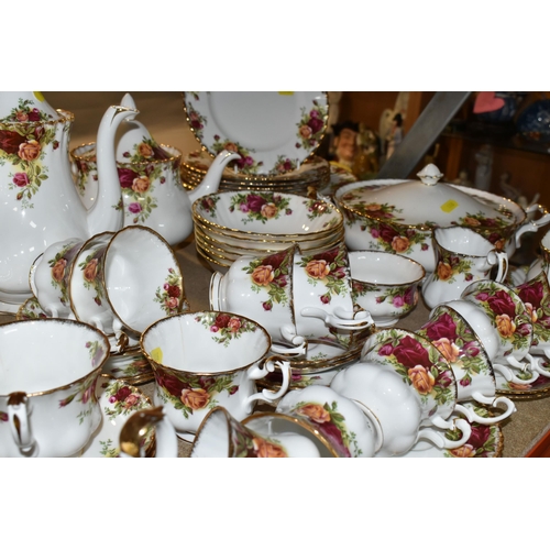 446 - A ROYAL ALBERT 'OLD COUNTRY ROSES' PATTERN TEA AND COFFEE SET, comprising coffee pot, cream jug, sug... 