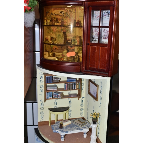 467 - A COLLECTION OF OPEN FRONTED TABLE TOP ROOM DIORAMAS, themes include Egyptian, Art, Christmas, Libra... 