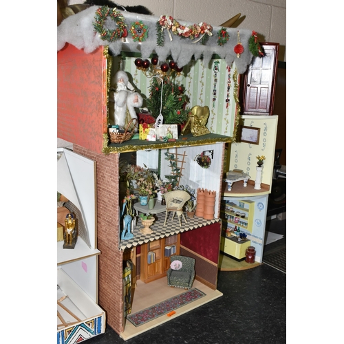 467 - A COLLECTION OF OPEN FRONTED TABLE TOP ROOM DIORAMAS, themes include Egyptian, Art, Christmas, Libra... 