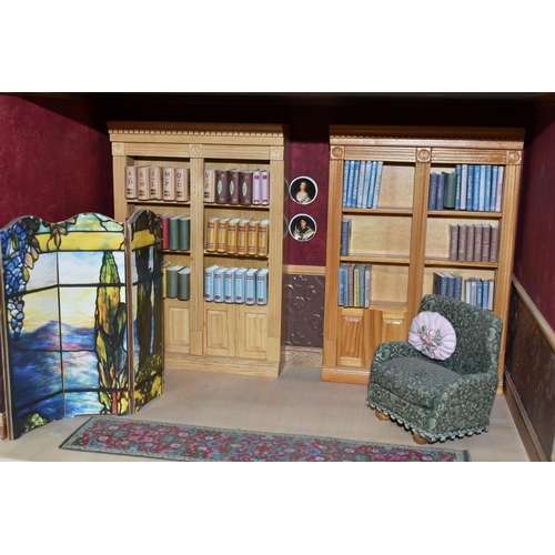 467 - A COLLECTION OF OPEN FRONTED TABLE TOP ROOM DIORAMAS, themes include Egyptian, Art, Christmas, Libra... 