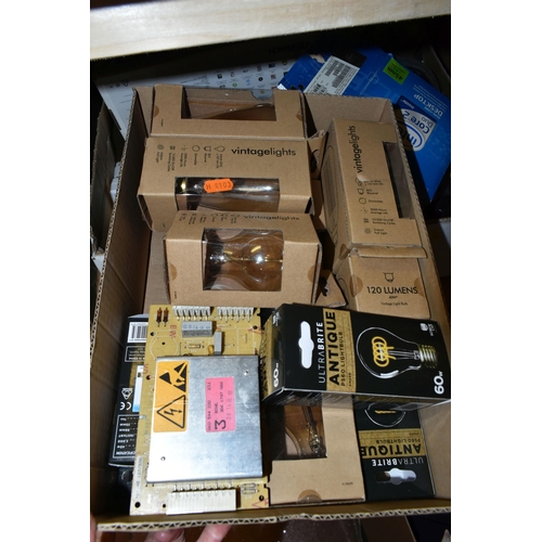 489 - SIX BOXES OF ELECTRONICS, TOOLS AND HARDWARE, to include a boxed Intel Core 2 Duo Processor E8600, a... 