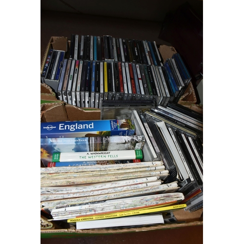 500 - FOUR BOXES AND LOOSE EVERTON MODEL KIT, SEWING MACHINE, CDS, MAPS AND SUNDRY ITEMS, to include an Ev... 