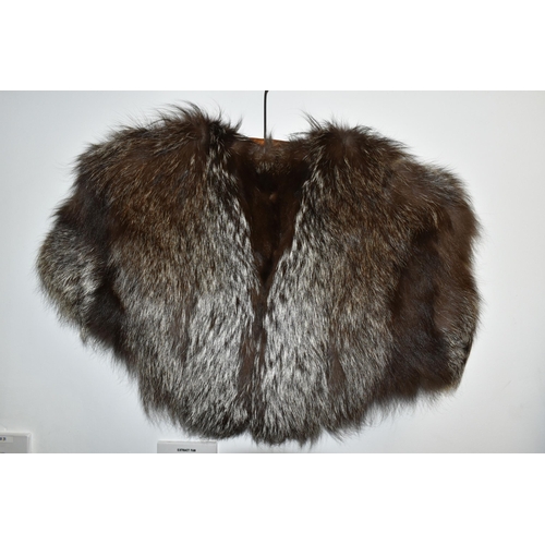 502 - A FUR COAT, CAPE AND STOLE, comprising a mid-brown fur coat, chest size approximately 30-32'', lengt... 