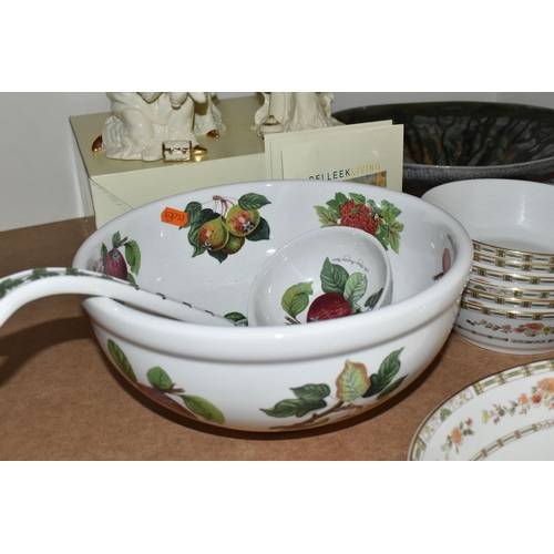 508 - A ROYAL DOULTON 'MOSAIC GARDEN' PATTERN DINNER SET, comprising a circular covered tureen, six dinner... 