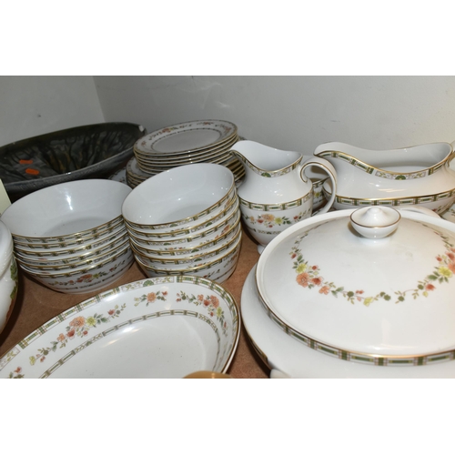 508 - A ROYAL DOULTON 'MOSAIC GARDEN' PATTERN DINNER SET, comprising a circular covered tureen, six dinner... 