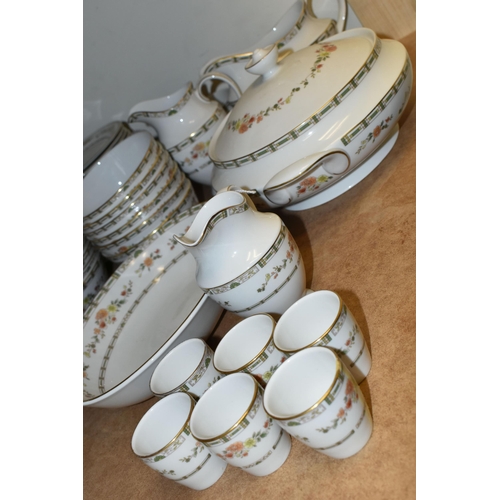 508 - A ROYAL DOULTON 'MOSAIC GARDEN' PATTERN DINNER SET, comprising a circular covered tureen, six dinner... 