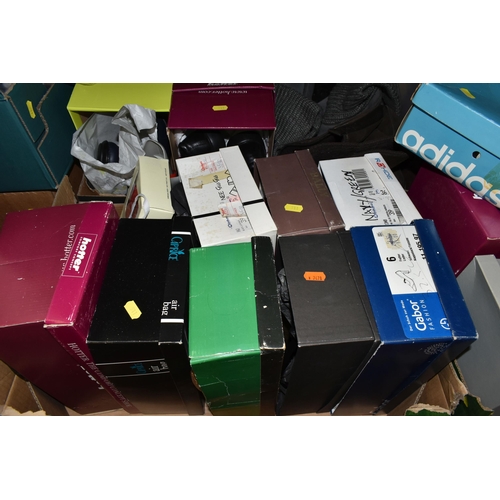 511 - SEVEN BOXES OF LADIES' SHOES, to include over forty pairs of UK size 6 ladies' shoes, many pairs are... 