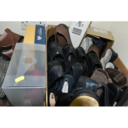 511 - SEVEN BOXES OF LADIES' SHOES, to include over forty pairs of UK size 6 ladies' shoes, many pairs are... 