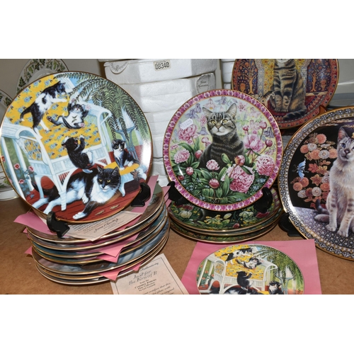 513 - A COLLECTION OF CAT THEMED CABINET PLATES, comprising a set of twelve Danbury Mint Lesley Anne Ivory... 