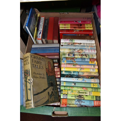 520 - THREE BOXES OF ANTIQUARIAN BOOKS TOGETHER WITH A QUANTITY OF VINTAGE LADYBIRD BOOKS, to include over... 