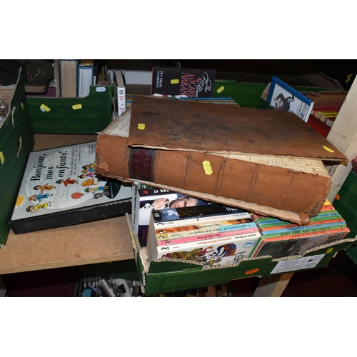 520 - THREE BOXES OF ANTIQUARIAN BOOKS TOGETHER WITH A QUANTITY OF VINTAGE LADYBIRD BOOKS, to include over... 