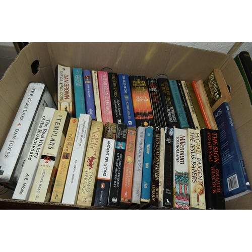 532 - SIX BOXES OF BOOKS, over one hundred titles in hardback and paperback formats, titles to include his... 