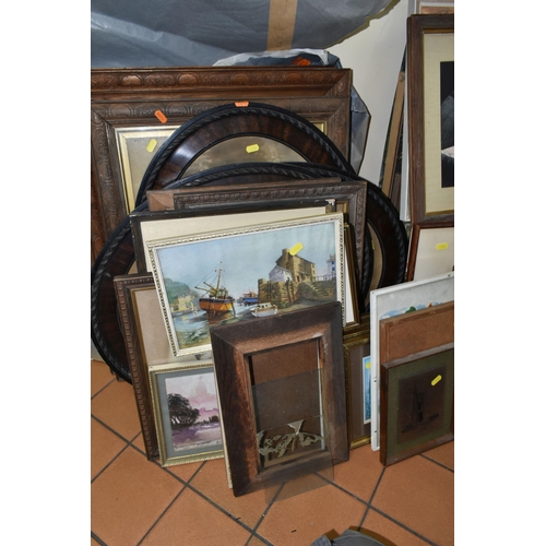 546 - A QUANTITY OF PAINTINGS, PRINTS AND VINTAGE PHOTOGRAPHS ETC, paintings include amateur oils signed R... 