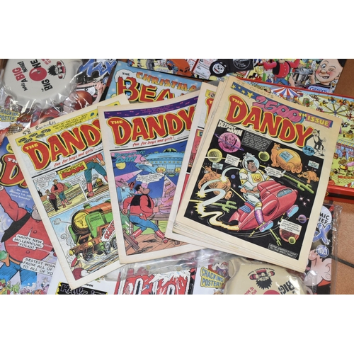 559 - TWO BOXES OF BEANO AND DANDY ANNUALS AND RELATED ITEMS, to include Beano annuals dated 1972-75 incl,... 