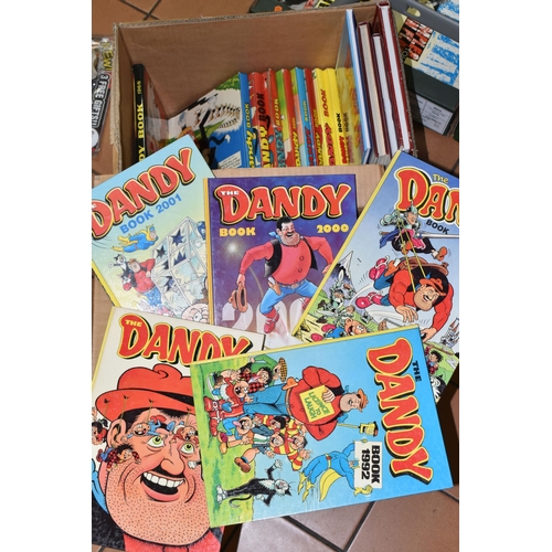 559 - TWO BOXES OF BEANO AND DANDY ANNUALS AND RELATED ITEMS, to include Beano annuals dated 1972-75 incl,... 