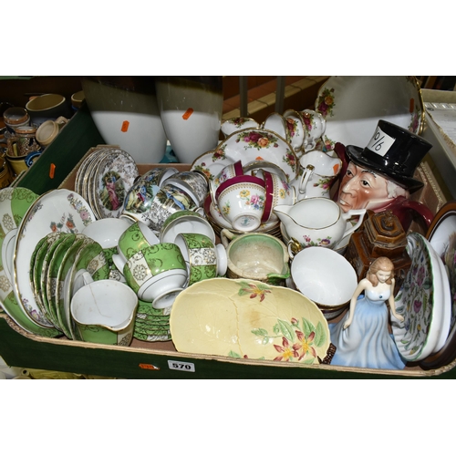 570 - FOUR BOXES AND LOOSE CERAMICS, to include Royal Albert Old Country Roses: cream jug (chipped), sugar... 