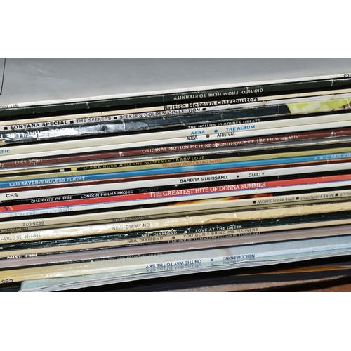 573 - FIVE TRAYS AND A CASE CONTAINING MUSIC AND FILM ON DIFFERENT FORMATS including LPs, 7in singles, Cas... 