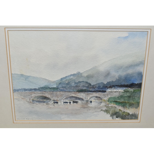 580 - EDWARD MORRIS (BRITISH 20TH CENTURY) FOUR WELSH WATERCOLOURS, comprising boats at their moorings, ap... 