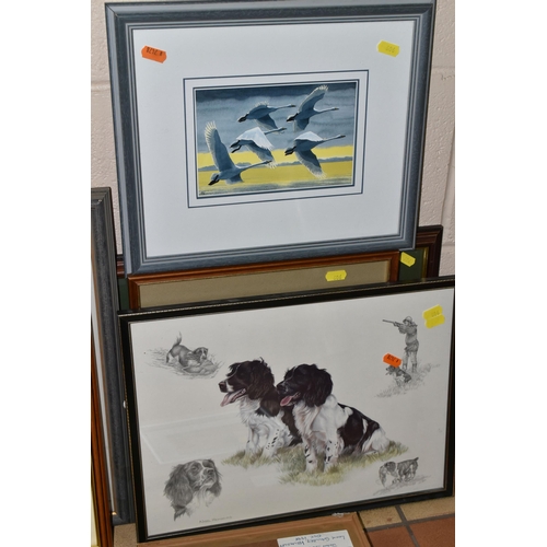 606 - A SMALL QUANTITY OF PAINTINGS AND PRINTS ETC, to include three watercolours depicting Suffolk landsc... 