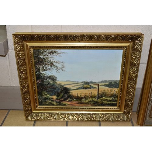 611 - COLIN CLIFTON (20TH CENTURY) FOUR LANDSCAPE OILS, comprising a view down an estuary on board, an aut... 