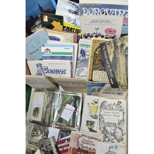 615 - ONE BOX OF EPHEMERA to include a collection of early and late 20th century postcards to include unus... 