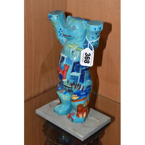 368 - KLIO KARADIM (SLOVENIA 1970) 'BUDDY BEAR BERLIN', the 22cm tall handmade bear sculpture is painted w... 