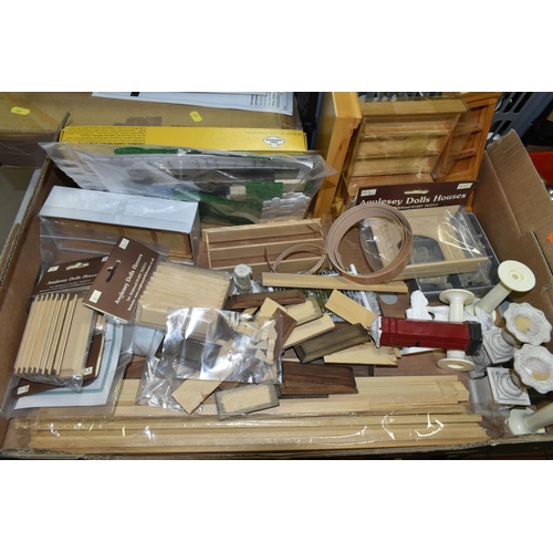 631 - A QUANTITY OF ASSORTED DOLLS HOUSE PARTS AND ACCESSORIES, to include boxed unbuilt Dolls House Empor... 