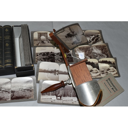 640 - A CASED SET OF UNDERWOOD AND UNDERWOOD 'THE YELLOWSTONE PARK THROUGH THE STEREOSCOPE' STEREOCARDS, c... 