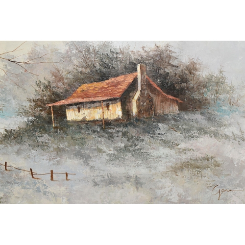 654 - A SMALL QUANTITY OF 19TH/20TH CENTURY PAINTINGS AND PRINTS ETC, comprising a winter landscape signed... 