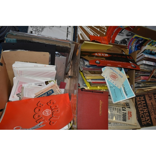 662 - FOUR BOXES OF BOOKS AND EPHEMERA, to include a Dennis Wheatley 'The Mallinsay massacre', a collectio... 