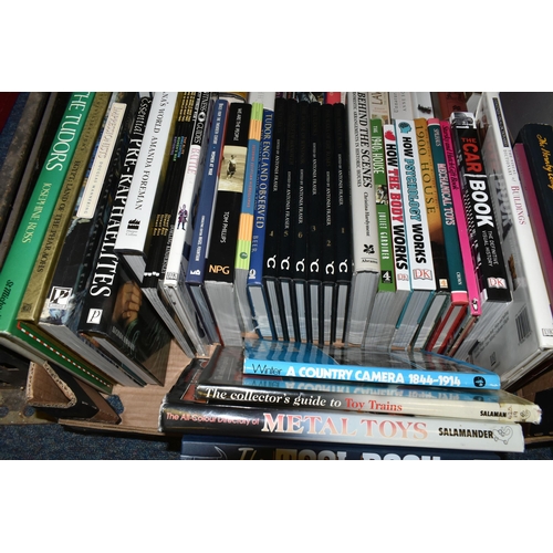 677 - FOUR BOXES OF LATE 20TH / EARLY 21ST CENTURY BOOKS ETC, subjects include French Royal history, Briti... 