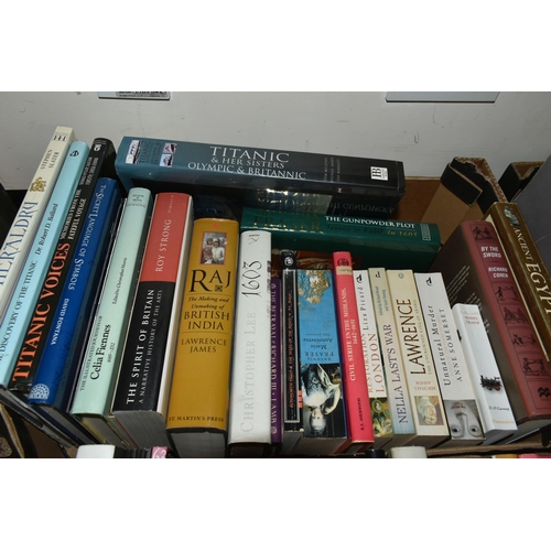 677 - FOUR BOXES OF LATE 20TH / EARLY 21ST CENTURY BOOKS ETC, subjects include French Royal history, Briti... 