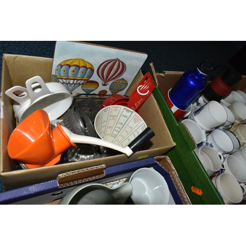 701 - FOUR BOXES OF CERAMICS AND SUNDRY ITEMS, to include six Minton Marlow breakfast cups and saucers, a ... 