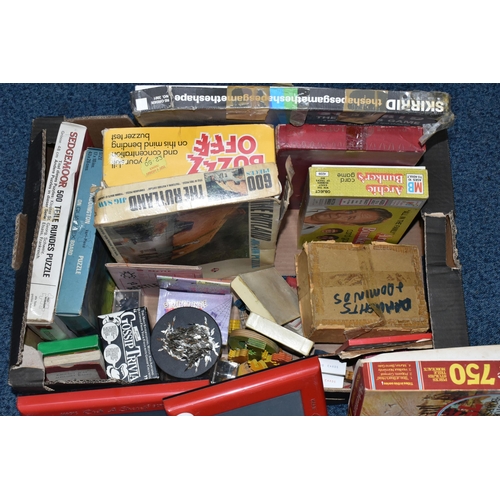 703 - TWO BOXES OF TOYS AND GAMES, to include board games : Operation, Blockbuster, Cluedo, Monopoly, Skir... 