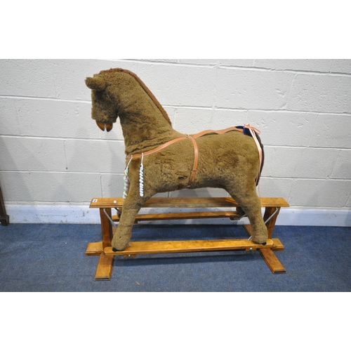 1284 - A MAMAS AND PAPAS FABRIC TRESTLE ROCKING HORSE