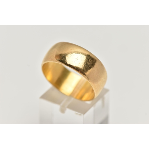 29 - A WIDE 22CT GOLD BAND RING, polished wide band, approximate band width 8.9mm, hallmarked 22ct Birmin... 