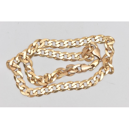 50 - A 9CT GOLD CURB LINK CHAIN, flat curb link chain fitted with a lobster clasp, hallmarked 9ct possibl... 