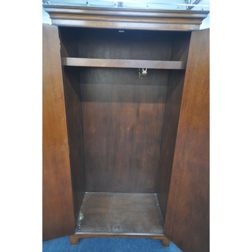 1484 - A TITCHMARSH AND GOODWIN MAHOGANY DOUBLE DOOR WARDROBE, width 97cm x depth 57cm x height 191cm (cond... 