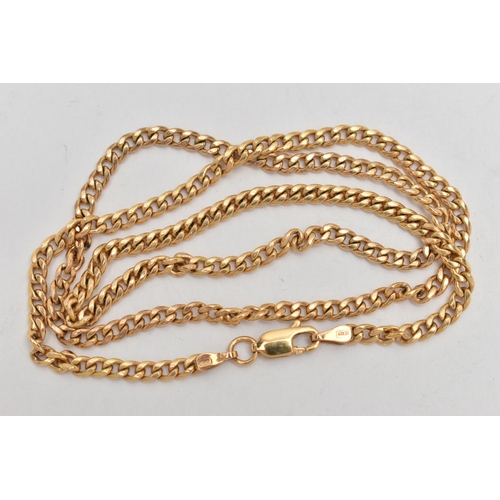 152 - A 9CT GOLD ITALIAN CHAIN NECKLACE, yellow gold curb link chain fitted with a lobster clasp, approxim... 