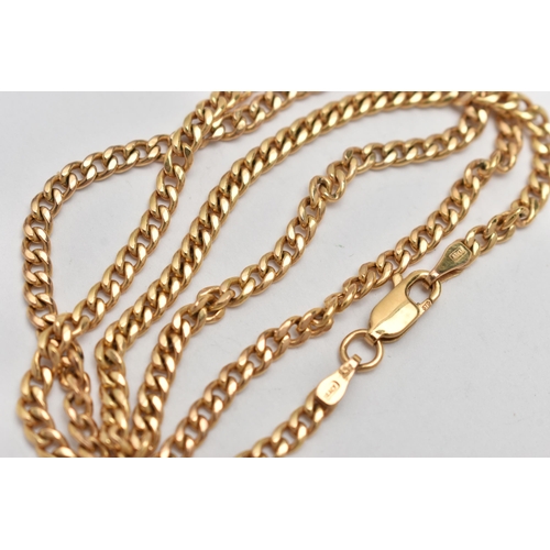 152 - A 9CT GOLD ITALIAN CHAIN NECKLACE, yellow gold curb link chain fitted with a lobster clasp, approxim... 