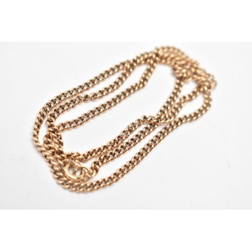 153 - A 9CT GOLD CHAIN NECKLACE, a/f yellow gold curb link chain, fitted with a spring clasp, approximate ... 