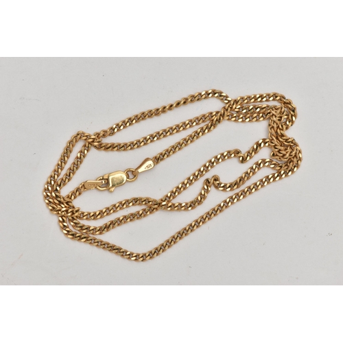 166 - A 9CT GOLD CURB LINK CHAIN, fitted with a lobster clasp, hallmarked 9ct Sheffield import, length 460... 