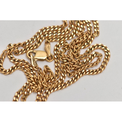 166 - A 9CT GOLD CURB LINK CHAIN, fitted with a lobster clasp, hallmarked 9ct Sheffield import, length 460... 