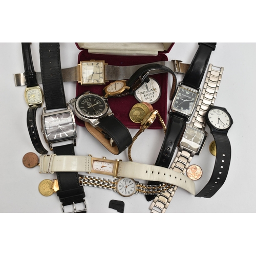 185 - AN ASSORTMENT OF WRISTWATCHES, ten wristwatches, names to include Tissot, Emporio Armani, Royal Air ... 