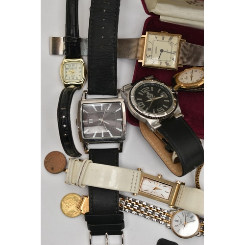 185 - AN ASSORTMENT OF WRISTWATCHES, ten wristwatches, names to include Tissot, Emporio Armani, Royal Air ... 