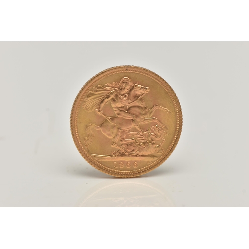 22 - AN ELIZABETH II FULL GOLD SOVEREIGN COIN, depicting George and the Dragon dated 1966, approximate di... 