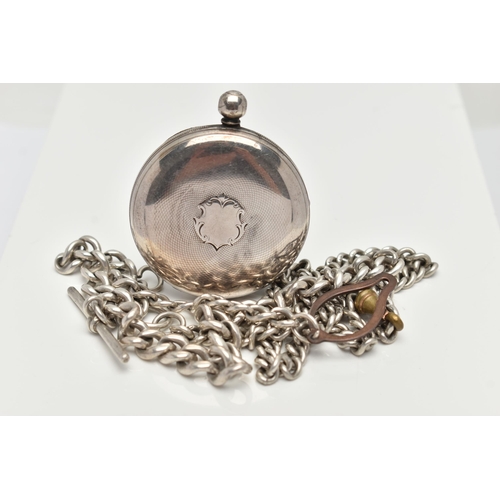 49 - A MID 19TH CENTURY SILVER OPEN FACE POCKET WATCH, key wound movement, white round dial, signed '1083... 